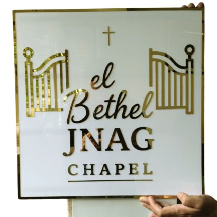 WHITE GOLD ACRYLIC SIGNAGE